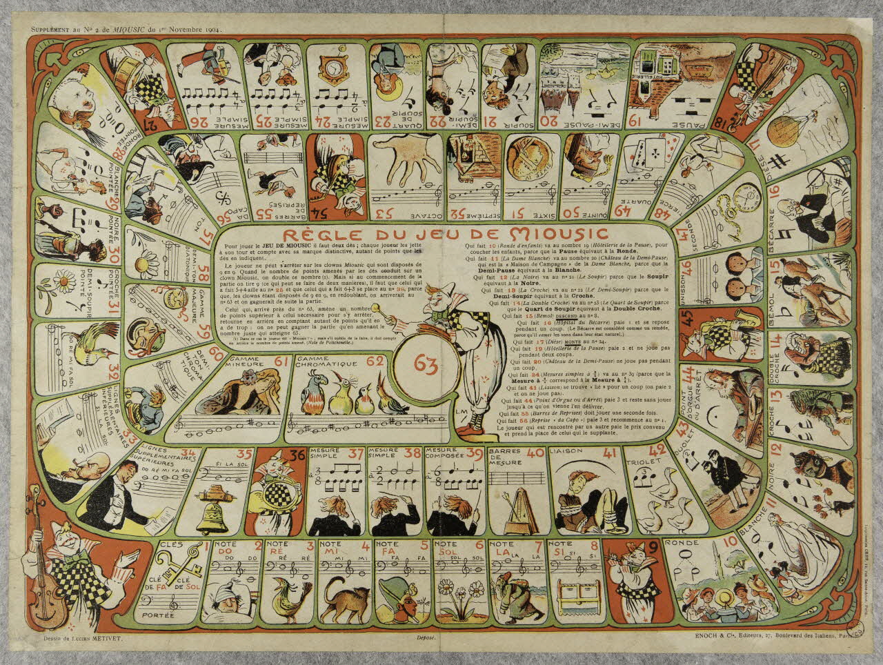 Enoch & Cie ; Lucien Metivet estampe Jeu de Miousic lle-de-France, France 1904 1953.60.27 Photo