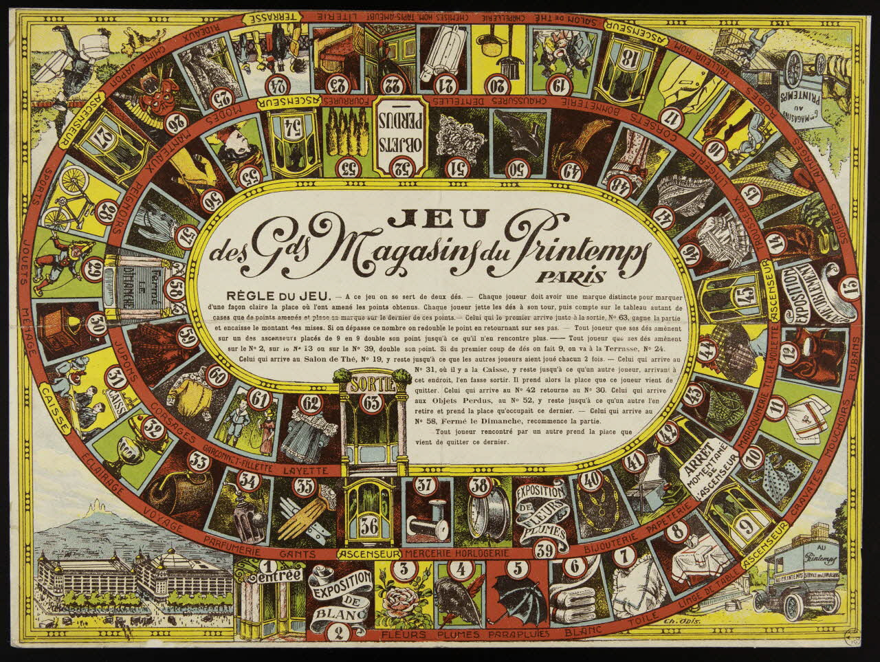 estampe JEU  des Gds Magasins du Printemps  PARIS 1953.60.29 Photo