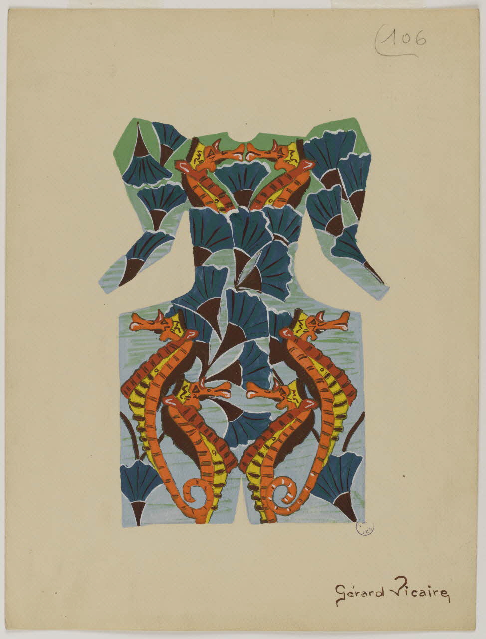 élément d'ensemble Costume de clown aux hippocampes 1997.59.64 Photo RMN-Grand Palais (Mucem)