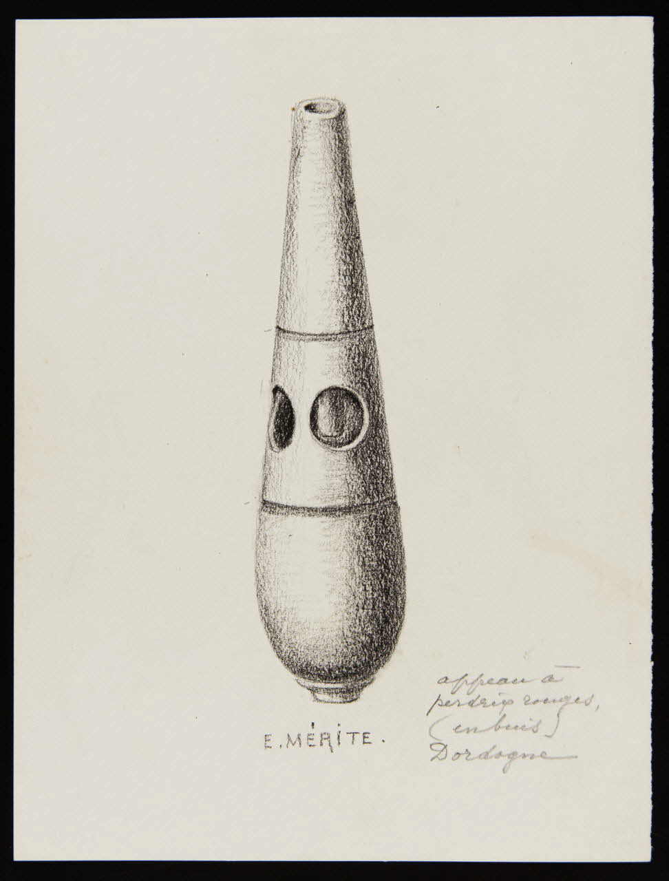dessin appeau à  perdrix rouges 1953.85.446 Photo
