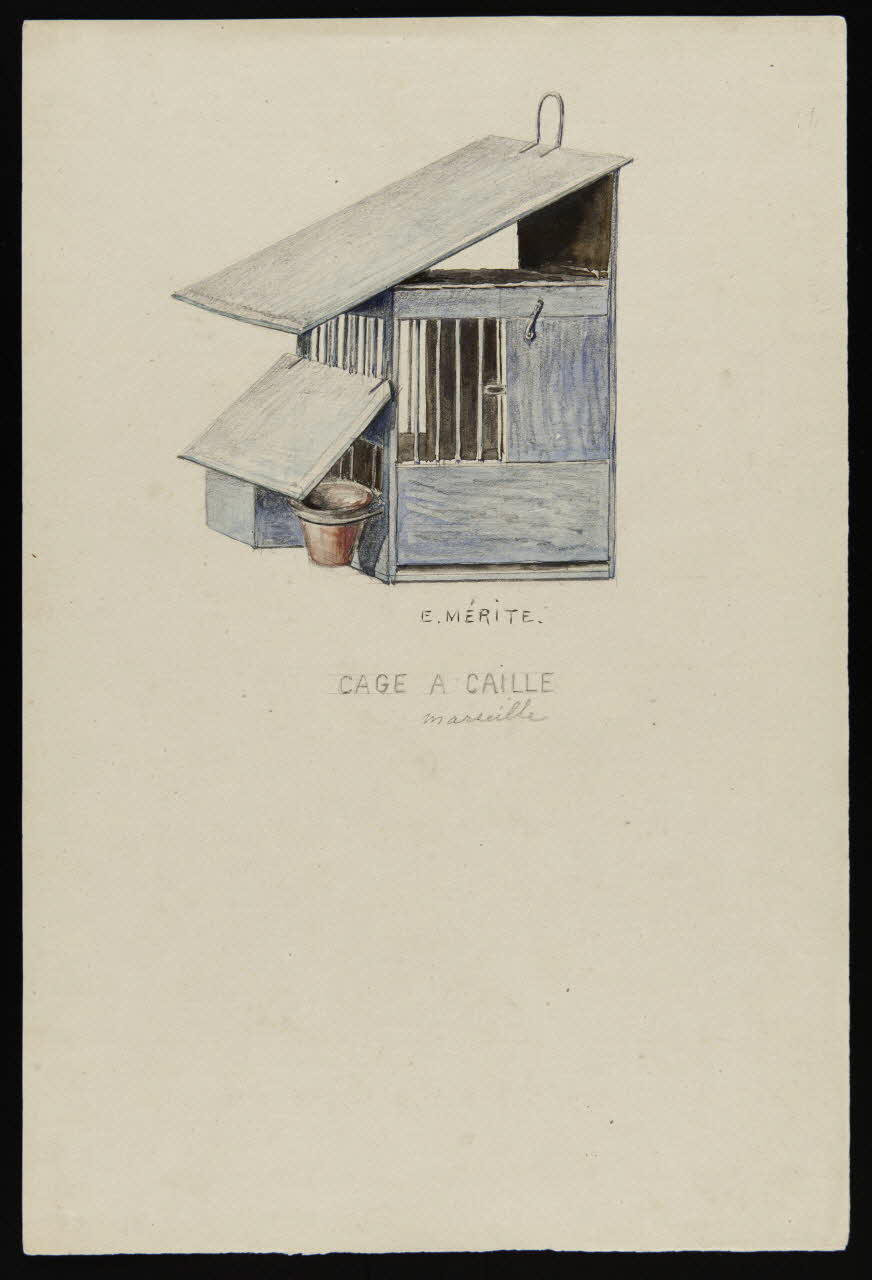 dessin CAGE A CAILLE  marseille 1953.85.461 Photo