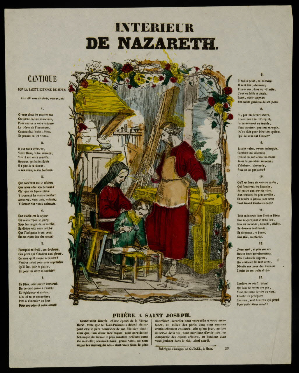Charles Nicolas Gangel estampe INTERIEUR  DE NAZARETH. Metz 1852-1858 1953.86.10 Photo