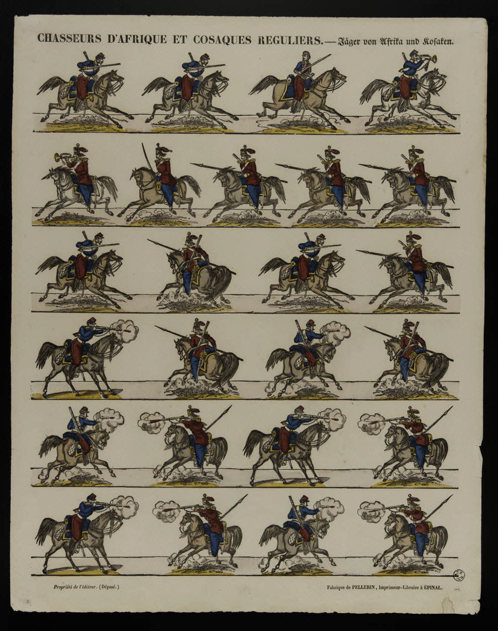 estampe CHASSEURS D'AFRIQUE ET COSAQUES REGULIERS. 1953.86.1001.1 Photo