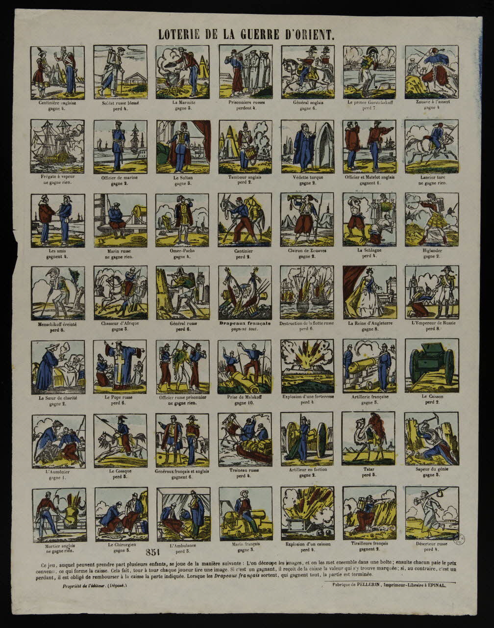 estampe LOTERIE DE LA GUERRE D'ORIENT. 1953.86.1011 Photo