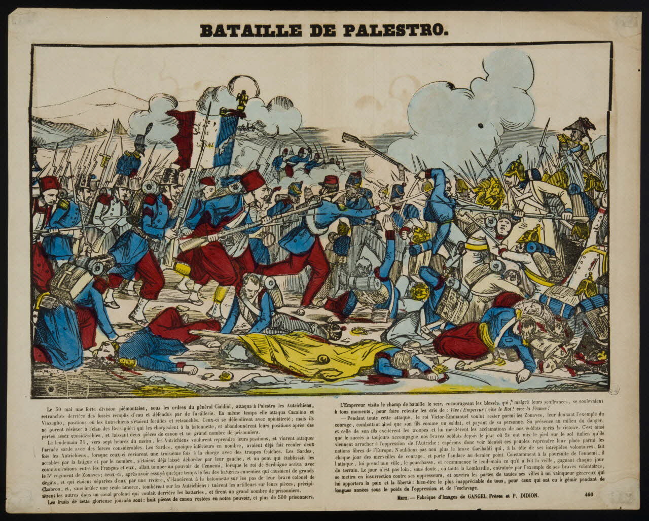 Gangel et Didion estampe BATAILLE DE PALESTRO. Metz 1858-1868 1953.86.1019 Photo