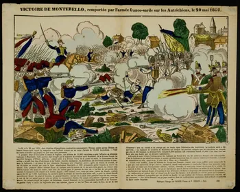 Gangel et Didion estampe VICTOIRE DE MONTEBELLO, remportée par l'armée franco-sarde sur les Autrichiens, le 20 mai 1859. Metz 1858-1868 1953.86.1024  Photo
