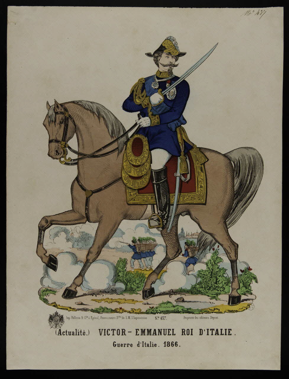 estampe (Actualité.) VICTOR-EMMANUEL ROI D'ITALIE.  Guerre d'Italie. 1866. 1953.86.1026 Photo