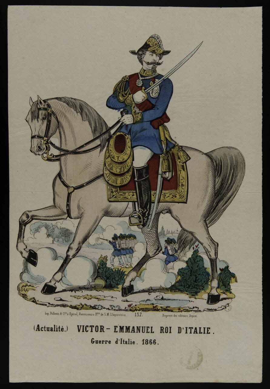 estampe (Actualité.) VICTOR-EMMANUEL ROI D'ITALIE.  Guerre d'Italie. 1866. 1953.86.1027 Photo