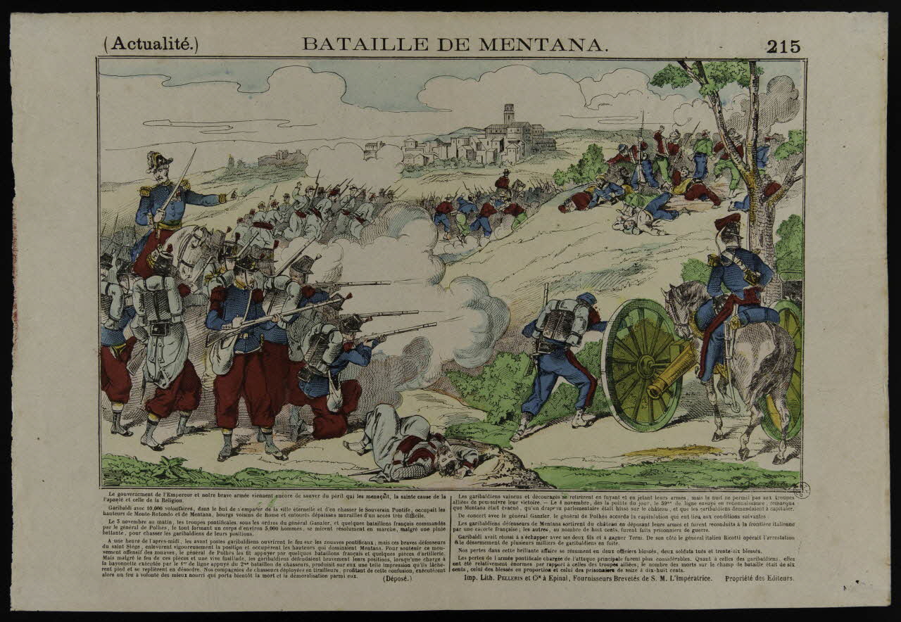 estampe (Actualité.) BATAILLE DE MENTANA. 1953.86.1037 Photo