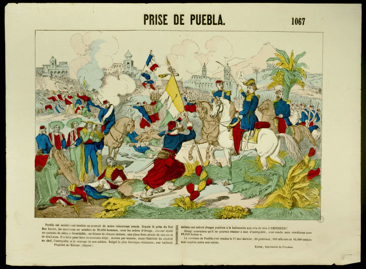 estampe PRISE DE PUEBLA. 1953.86.1064 Photo
