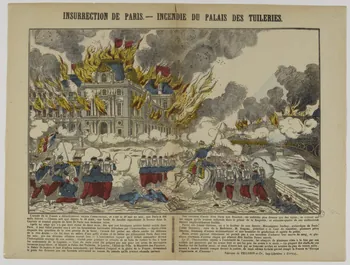 estampe INSURRECTION DE PARIS. - INCENDIE DU PALAIS DES TUILERIES. 1953.86.707 Photo RMN-Grand Palais (Mucem)