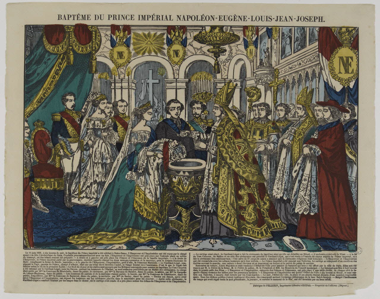 estampe BAPTEME DU PRINCE IMPERIAL NAPOLEON-EUGENE-LOUIS-JEAN-JOSEPH. 1953.86.749 Photo RMN-Grand Palais (Mucem)