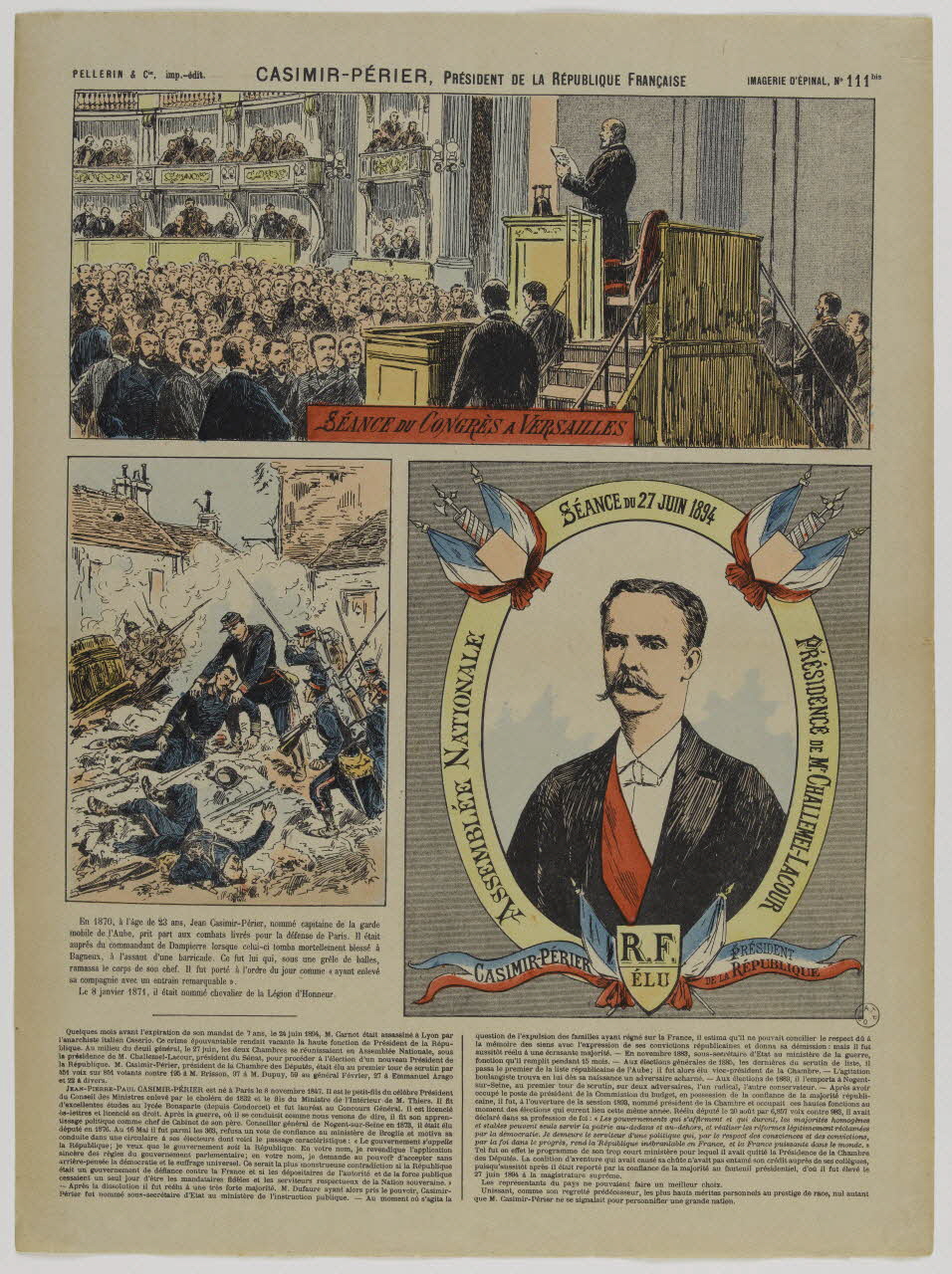 estampe CASIMIR-PERIER, PRESIDENT DE LA REPUBLIQUE FRANCAISE 1953.86.788 Photo RMN-Grand Palais (Mucem)