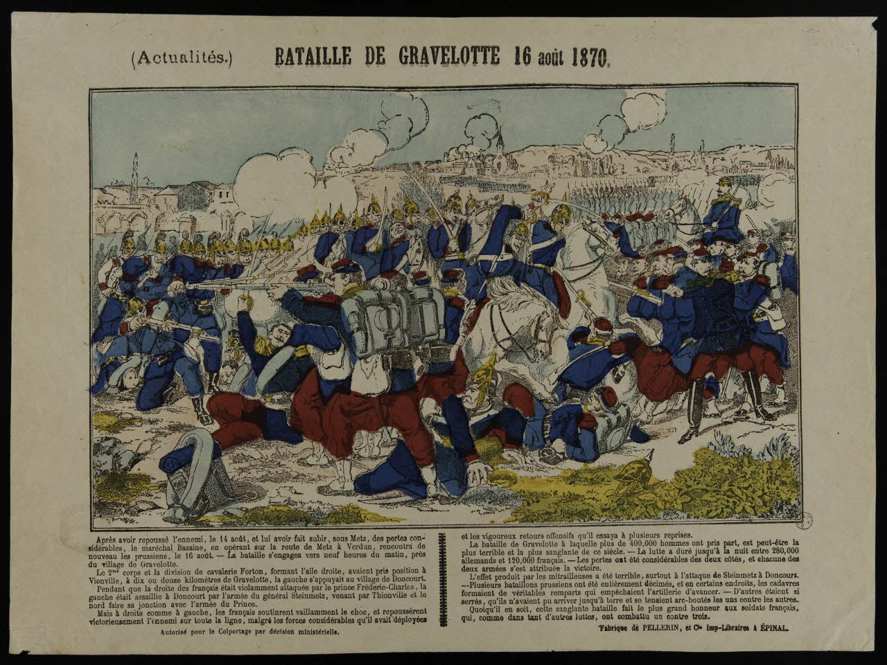 estampe (Actualités.) BATAILLE DE GRAVELOTTE 16 août 1870. 1953.86.1109 Photo