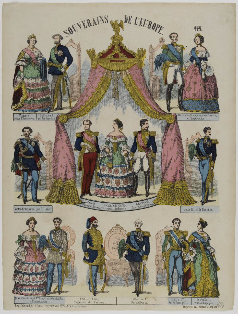 estampe SOUVERAINS DE L'EUROPE. 1953.86.807 Photo RMN-Grand Palais (Mucem)