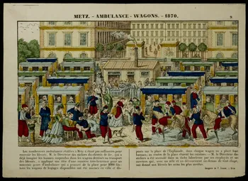 Paulin Didion estampe METZ. - AMBULANCE-WAGONS. 1870. Metz 1870-1879 1953.86.1119 Photo