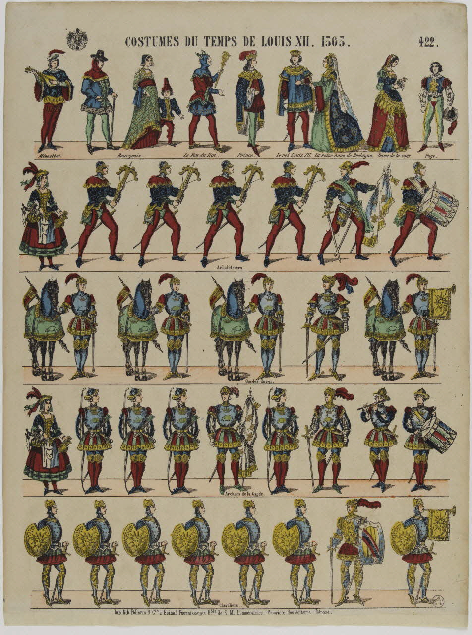 estampe COSTUMES DU TEMPS DE LOUIS XII. 1505. 1953.86.1264 Photo RMN-Grand Palais (Mucem)
