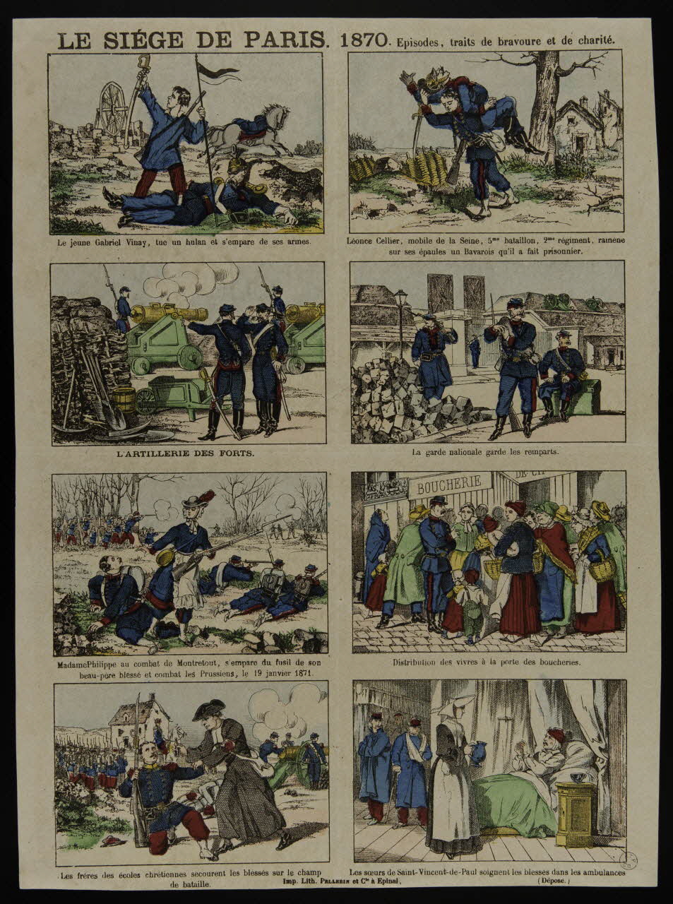 Pellerin estampe LE SIEGE DE PARIS. 1870. Episodes, traits de bravoure et de charité. Lorraine, France 1871-1880 1953.86.1166 Photo