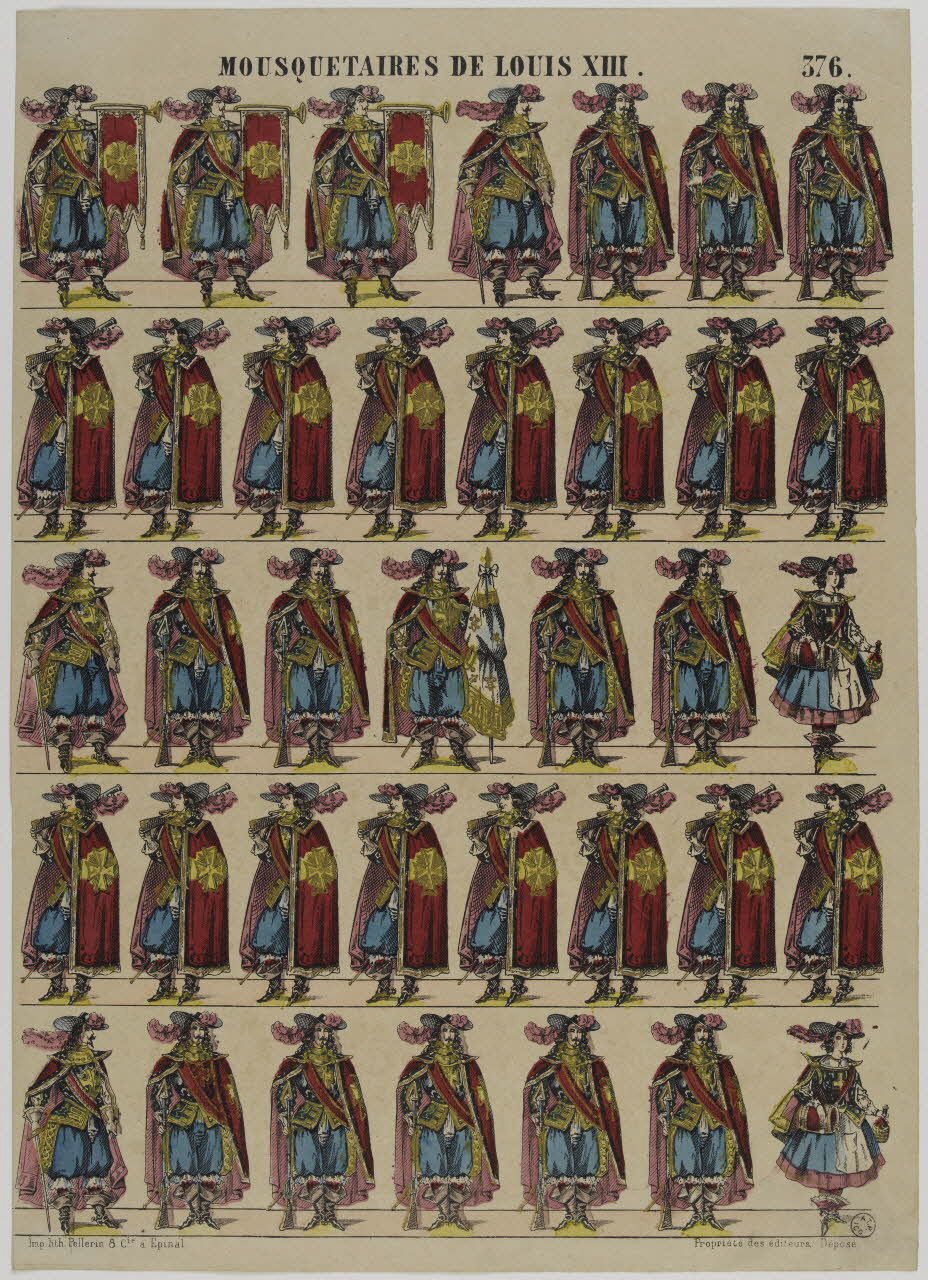 estampe MOUSQUETAIRES DE LOUIS XIII. 1953.86.1278 Photo RMN-Grand Palais (Mucem)