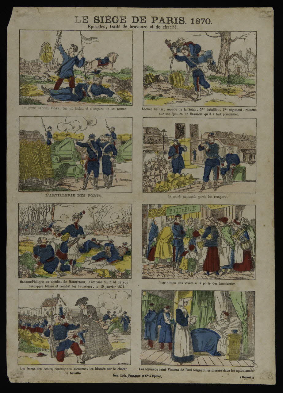 Pellerin estampe LE SIEGE DE PARIS. 1870.  Episodes, traits de bravoure et de charité. Lorraine, France 1871-1880 1953.86.1167 Photo