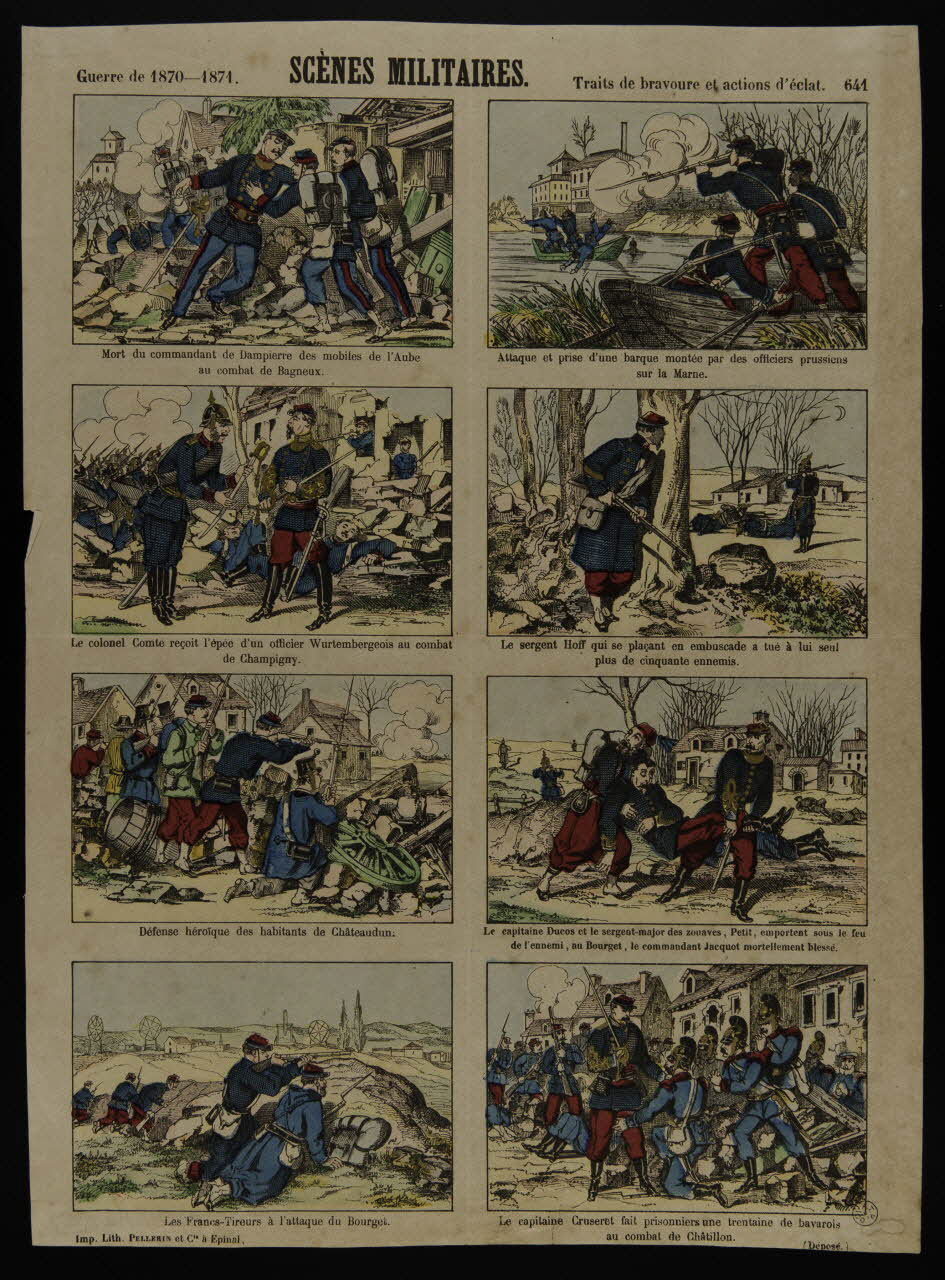 estampe Guerre de 1870-1871. SCENES MILITAIRES. Traits de bravoure et actions d'éclat. 1953.86.1179 Photo