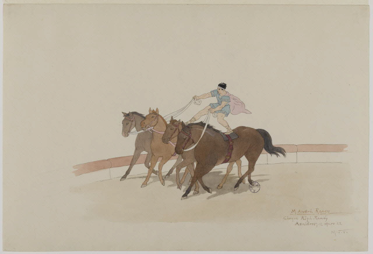 Marthe Vesque ; Juliette Vesque partie d'un ensemble de dessins Numéro de cirque : André Rancy 1922 1968.102.103 Photo RMN-Grand Palais (Mucem)