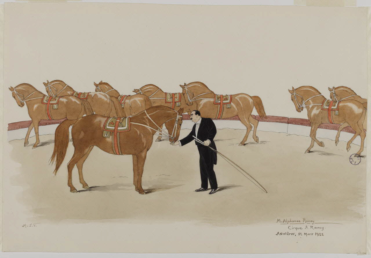 Marthe Vesque ; Juliette Vesque partie d'un ensemble de dessins Numéro de cirque : Alphonse Rancy 1922 1968.102.107 Photo RMN-Grand Palais (Mucem)