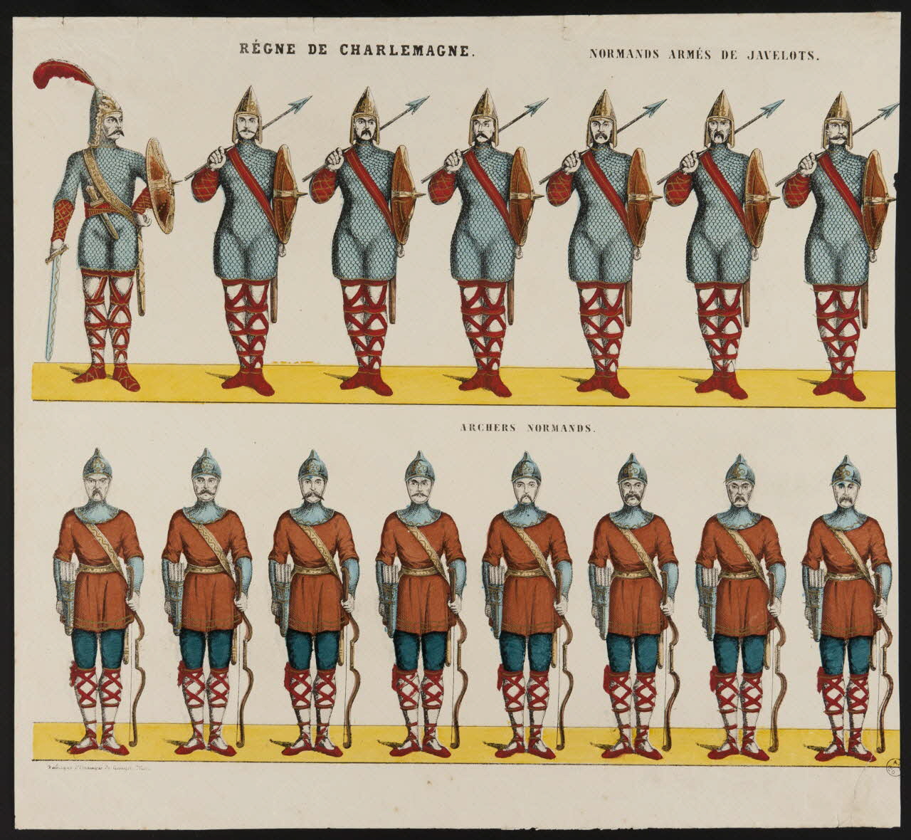 estampe REGNE DE CHARLEMAGNE. NORMANDS ARMES DE JAVELOTS.  ARCHERS NORMANDS. 1953.86.1234 Photo