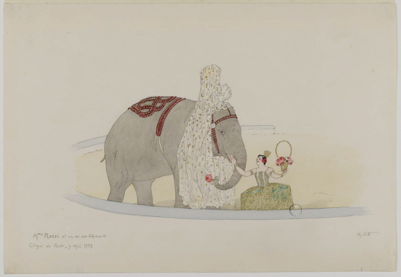 Marthe Vesque ; Juliette Vesque partie d'un ensemble de dessins Numéro de cirque : Mme Rossi 1929 1968.102.116 Photo RMN-Grand Palais (Mucem)