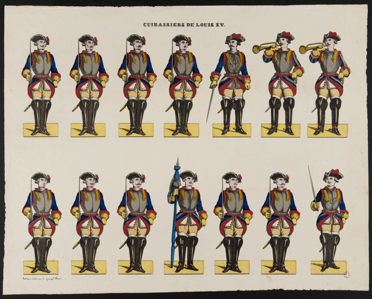 Charles Nicolas Gangel estampe CUIRASSIERS DE LOUIS XV. Metz 1852-1858 1953.86.1246 Photo