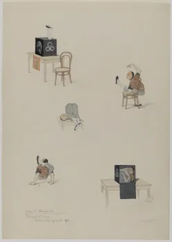 Marthe Vesque ; Juliette Vesque partie d'un ensemble de dessins Numéro de cirque : Chester Kingston Versailles 1919 1968.102.125 Photo RMN-Grand Palais (Mucem)