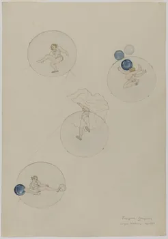Marthe Vesque ; Juliette Vesque partie d'un ensemble de dessins Numéro de cirque : Françoise Zemganno 1931 1968.102.138 Photo RMN-Grand Palais (Mucem)