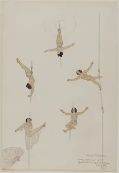 Marthe Vesque ; Juliette Vesque partie d'un ensemble de dessins Numéro de cirque : Chrysis Delagrange Paris 1943 1968.102.141 Photo RMN-Grand Palais (Mucem)
