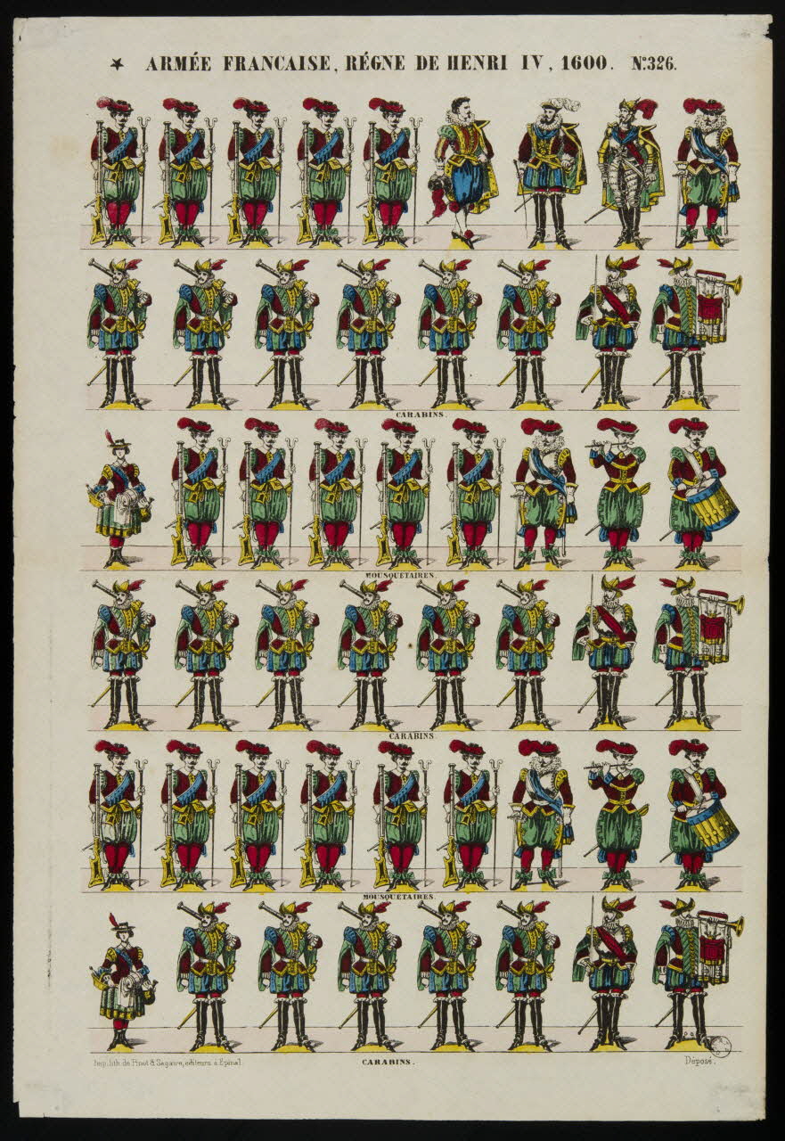 estampe ARMEE FRANCAISE, REGNE DE HENRI IV, 1600. 1953.86.1271 Photo