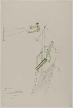 Marthe Vesque ; Juliette Vesque partie d'un ensemble de dessins Numéro de cirque : les Codona 1936 1968.102.142 Photo RMN-Grand Palais (Mucem)