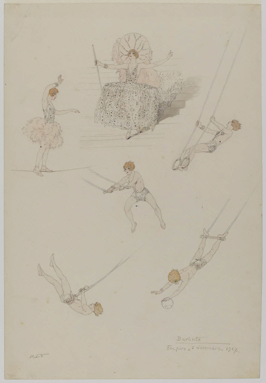 Marthe Vesque ; Juliette Vesque partie d'un ensemble de dessins Numéro de cirque : Barbette 1927 1968.102.148 Photo RMN-Grand Palais (Mucem)