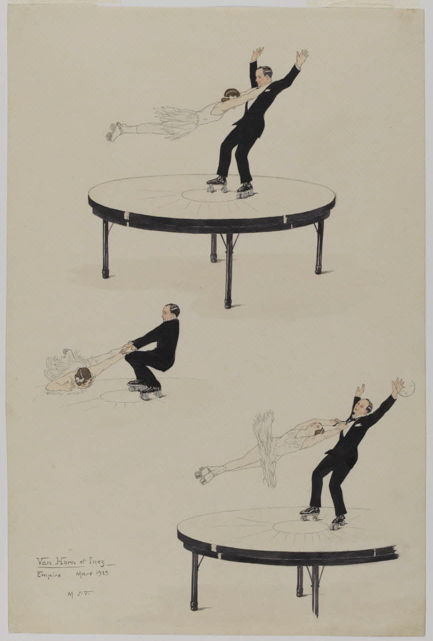 Marthe Vesque ; Juliette Vesque partie d'un ensemble de dessins Numéro de cirque : Van Horn et Inez 1929 1968.102.157 Photo RMN-Grand Palais (Mucem)