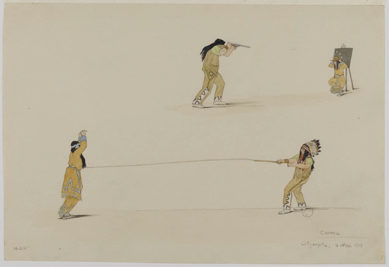 Marthe Vesque ; Juliette Vesque partie d'un ensemble de dessins Deux numéros de cirque : Correa 1915 1968.102.161 Photo RMN-Grand Palais (Mucem)