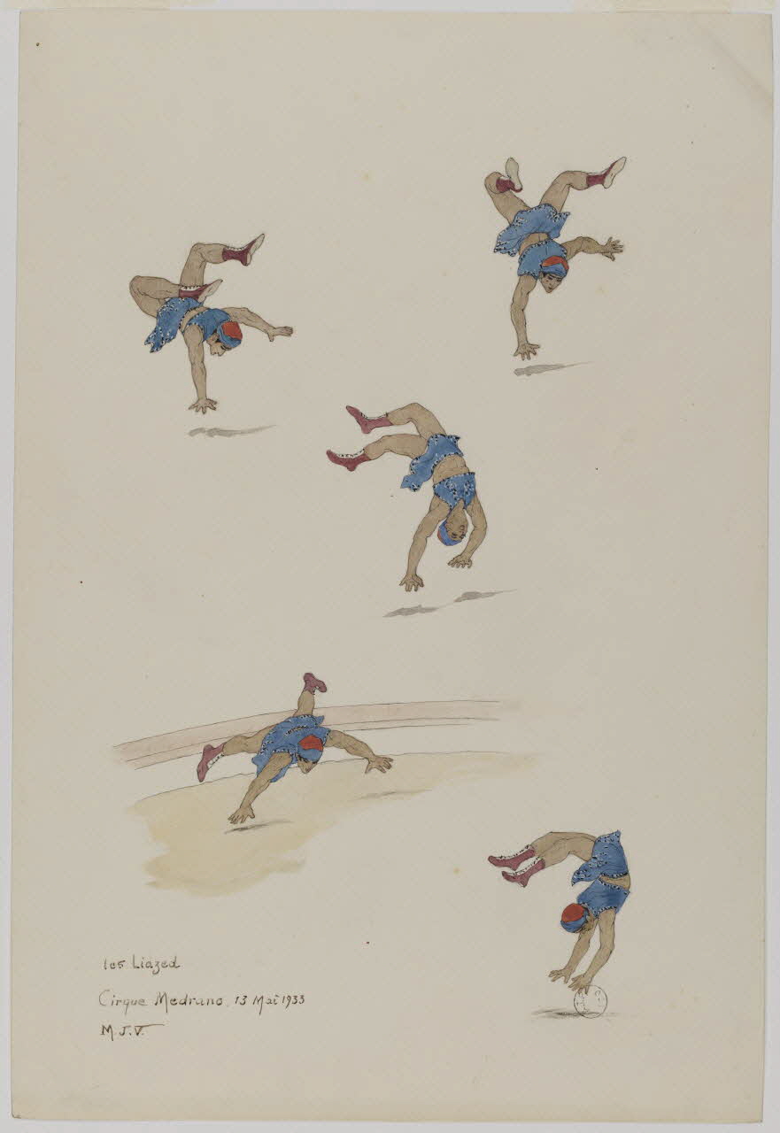 Marthe Vesque ; Juliette Vesque partie d'un ensemble de dessins Numéro de cirque : les Liazed 1933 1968.102.164 Photo RMN-Grand Palais (Mucem)