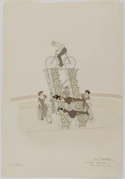 Marthe Vesque ; Juliette Vesque partie d'un ensemble de dessins Numéro de cirque : Max Tourbillon 1912 1968.102.168 Photo RMN-Grand Palais (Mucem)