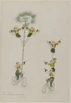 Marthe Vesque ; Juliette Vesque partie d'un ensemble de dessins Numéro de cirque : les Sydneys 1937 1968.102.170 Photo RMN-Grand Palais (Mucem)
