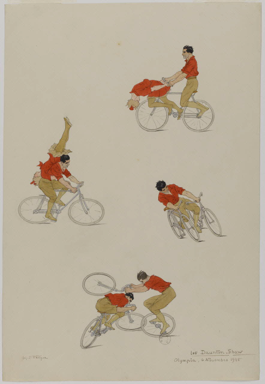 Marthe Vesque ; Juliette Vesque partie d'un ensemble de dessins Numéro de cirque : les Daunton-Shaw 1925 1968.102.173 Photo RMN-Grand Palais (Mucem)