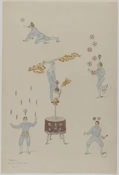 Marthe Vesque ; Juliette Vesque partie d'un ensemble de dessins Numéro de cirque : Enrico Rastelli 1925 1968.102.181 Photo RMN-Grand Palais (Mucem)