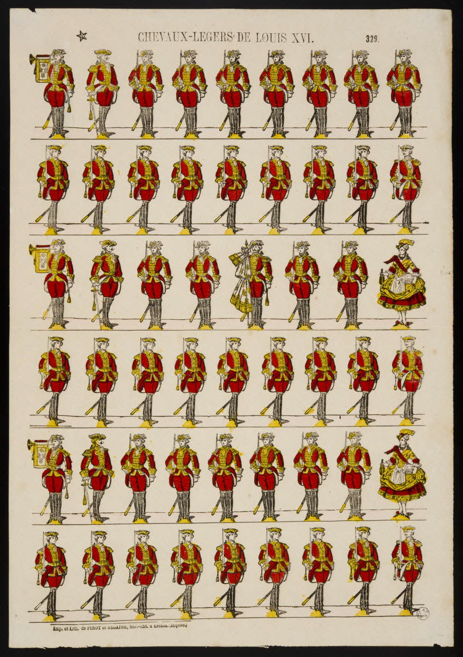 estampe CHEVAUX-LEGERS DE LOUIS XVI. 1953.86.1310  Photo