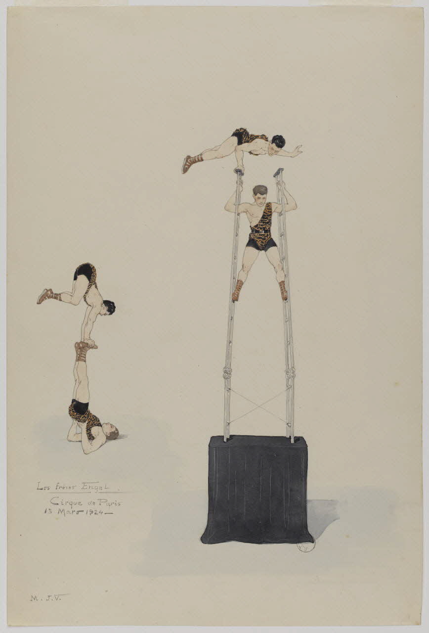 Marthe Vesque ; Juliette Vesque partie d'un ensemble de dessins Les frères Engel  Cirque de Paris 1924 1968.102.194 Photo RMN-Grand Palais (Mucem)
