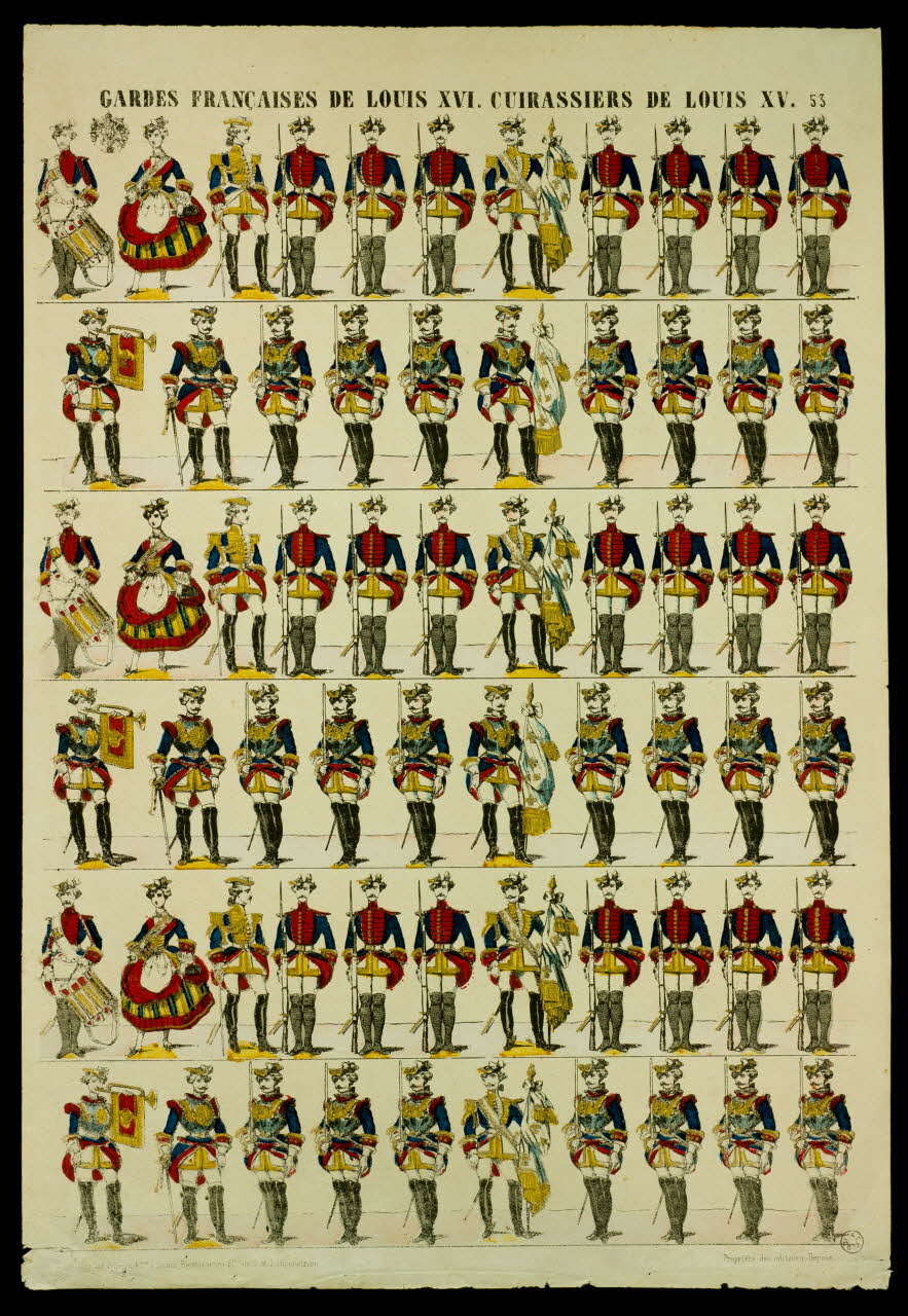 estampe GARDES FRANCAISES DE LOUIS XVI. CUIRASSIERS DE LOUIS XV. 1953.86.1315 Photo