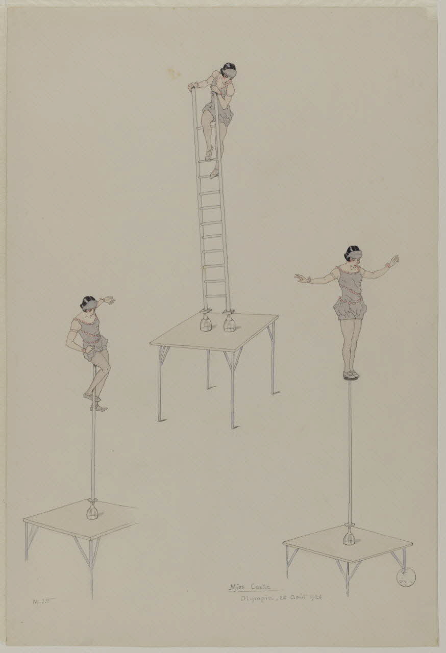 Marthe Vesque ; Juliette Vesque partie d'un ensemble de dessins Miss Castle  Olympia 1926 1968.102.196 Photo RMN-Grand Palais (Mucem)