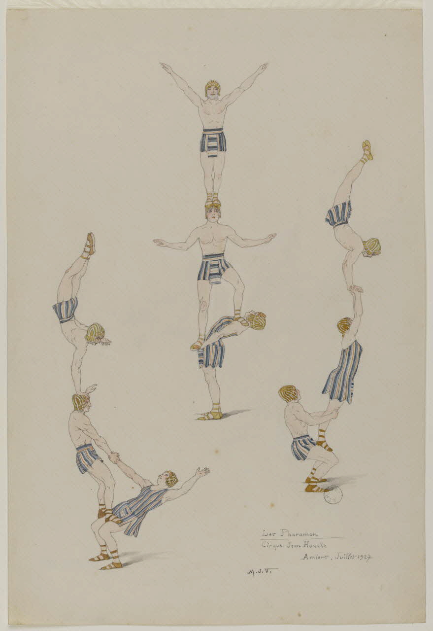 Marthe Vesque ; Juliette Vesque partie d'un ensemble de dessins Les Pharamon  Cirque Jean Houcke 1927 1968.102.198 Photo RMN-Grand Palais (Mucem)