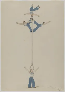Marthe Vesque ; Juliette Vesque partie d'un ensemble de dessins Numéro de cirque : les Polis 1932 1968.102.207 Photo RMN-Grand Palais (Mucem)