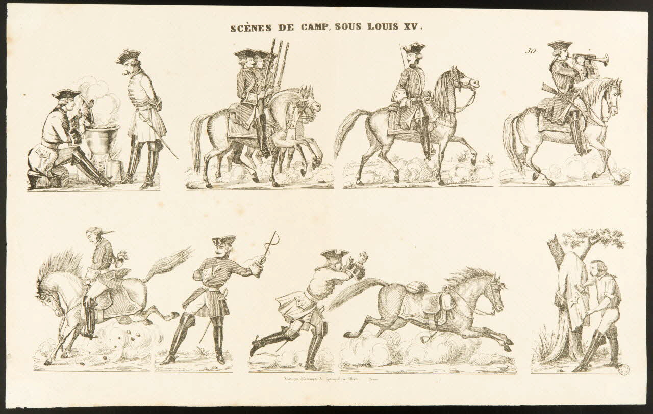 Charles Nicolas Gangel estampe SCENES DE CAMP SOUS LOUIS XV. Metz 1852-1858 1953.86.1321 Photo
